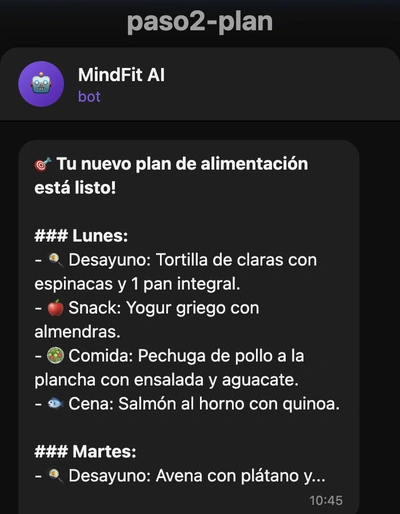 MindFit AI — plan de nutrición personalizado